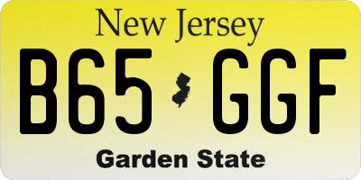 NJ license plate B65GGF