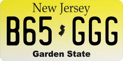 NJ license plate B65GGG