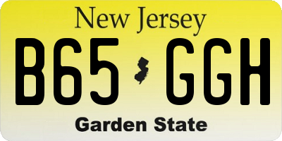 NJ license plate B65GGH