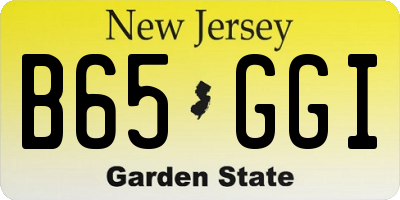 NJ license plate B65GGI