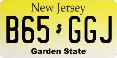 NJ license plate B65GGJ
