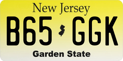 NJ license plate B65GGK