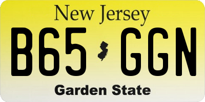 NJ license plate B65GGN