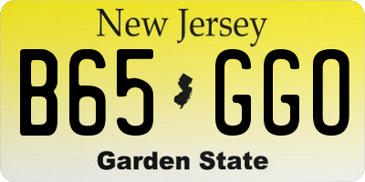 NJ license plate B65GGO