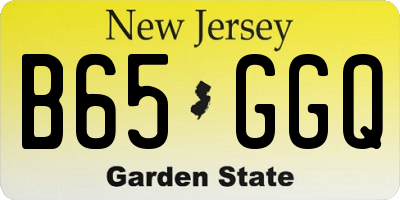 NJ license plate B65GGQ