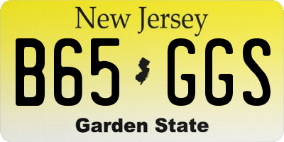 NJ license plate B65GGS