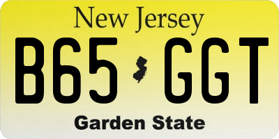 NJ license plate B65GGT