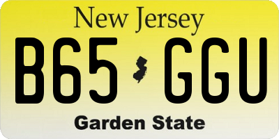 NJ license plate B65GGU