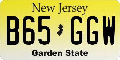 NJ license plate B65GGW