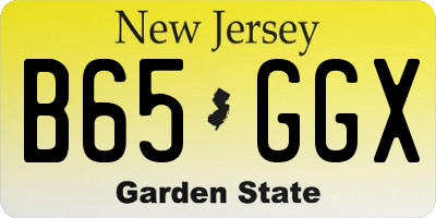 NJ license plate B65GGX
