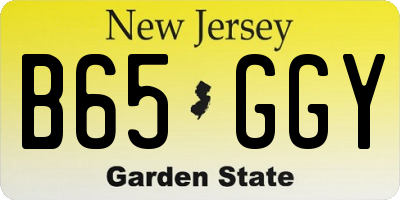 NJ license plate B65GGY