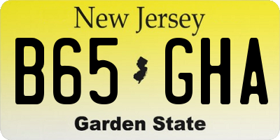 NJ license plate B65GHA