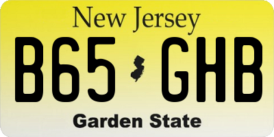 NJ license plate B65GHB