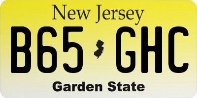 NJ license plate B65GHC