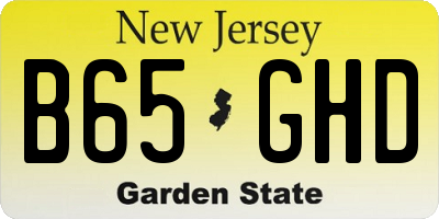 NJ license plate B65GHD