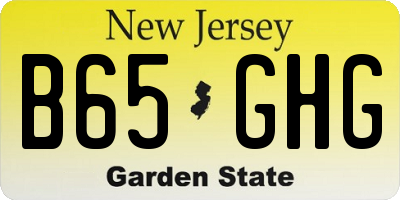 NJ license plate B65GHG