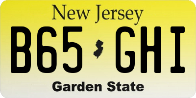 NJ license plate B65GHI