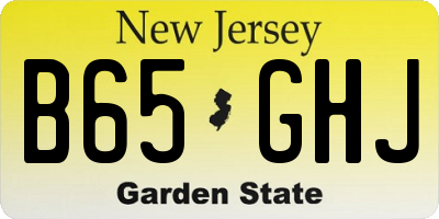 NJ license plate B65GHJ