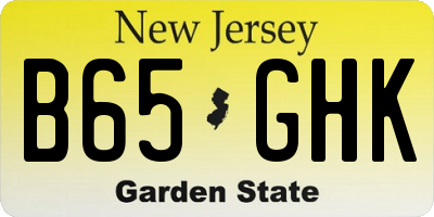 NJ license plate B65GHK