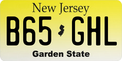 NJ license plate B65GHL