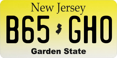 NJ license plate B65GHO