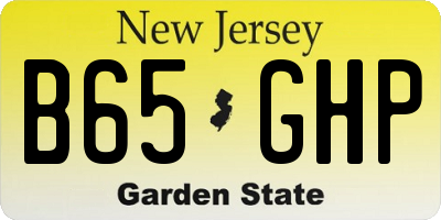 NJ license plate B65GHP