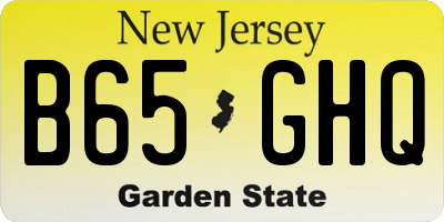 NJ license plate B65GHQ