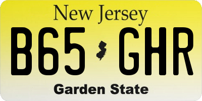 NJ license plate B65GHR