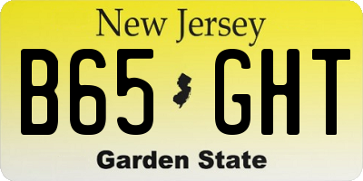 NJ license plate B65GHT