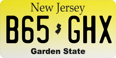 NJ license plate B65GHX