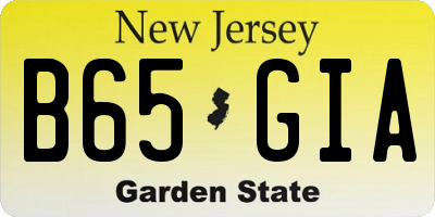 NJ license plate B65GIA