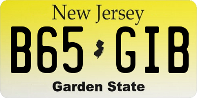 NJ license plate B65GIB