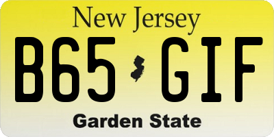 NJ license plate B65GIF