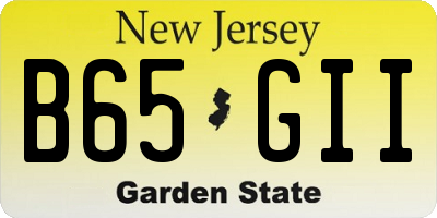 NJ license plate B65GII