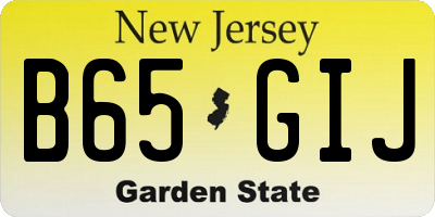 NJ license plate B65GIJ