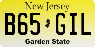 NJ license plate B65GIL