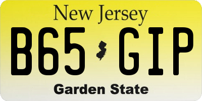 NJ license plate B65GIP