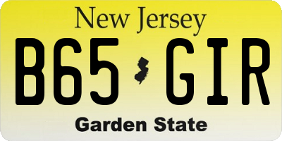 NJ license plate B65GIR