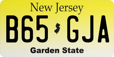 NJ license plate B65GJA