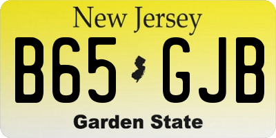 NJ license plate B65GJB