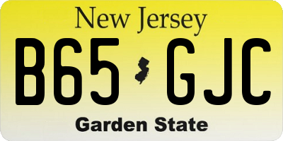 NJ license plate B65GJC