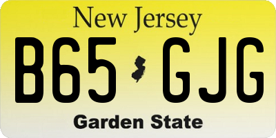 NJ license plate B65GJG