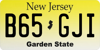 NJ license plate B65GJI