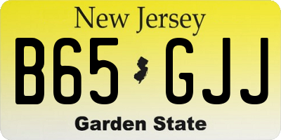 NJ license plate B65GJJ