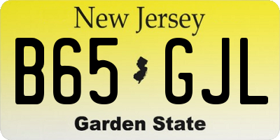 NJ license plate B65GJL