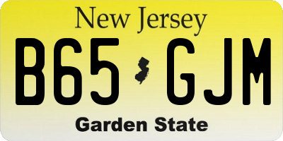 NJ license plate B65GJM