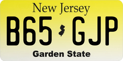 NJ license plate B65GJP