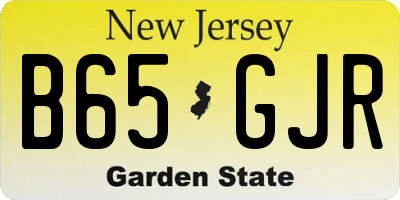 NJ license plate B65GJR