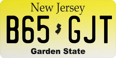 NJ license plate B65GJT