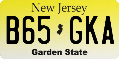 NJ license plate B65GKA